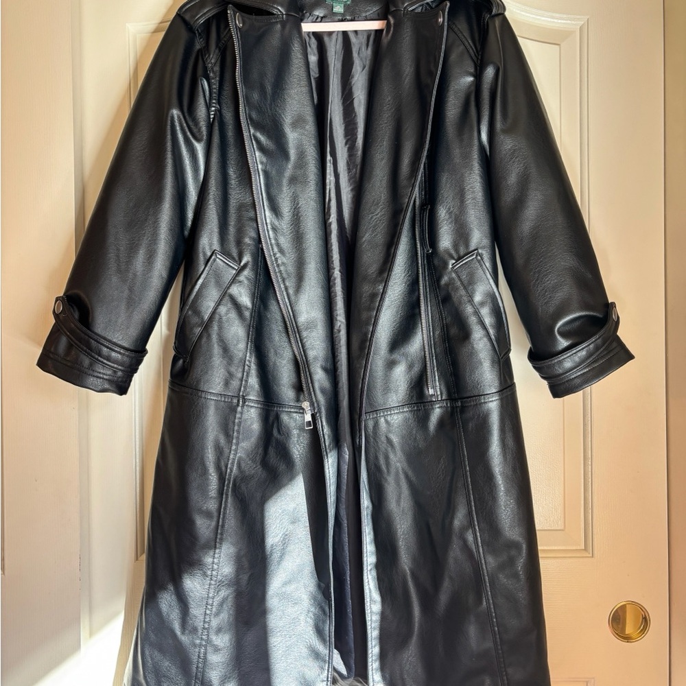 Women's Black Leather Coat